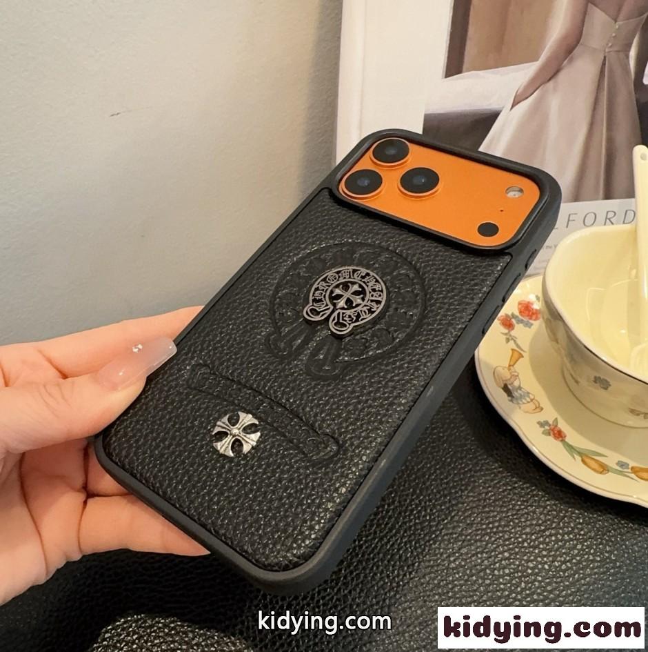 クロムハーツ 携帯ケース 偽物 クロスモチーフ レザー iPhoneケース-2