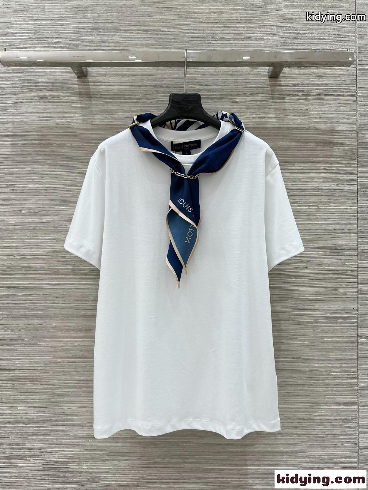 おしゃれ ノーティカル スカーフTシャツ ルイ・ヴィトン Tシャツ コピー ホワイト-2