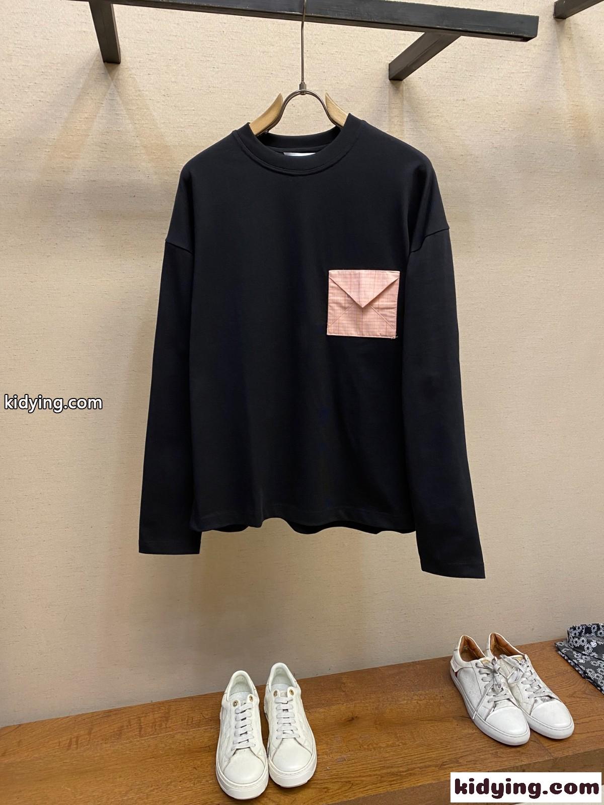 コットンジャージー オーバーサイズ 長袖Tシャツ ボッテガ・ヴェネタ Tシャツ コピー ブラック-2