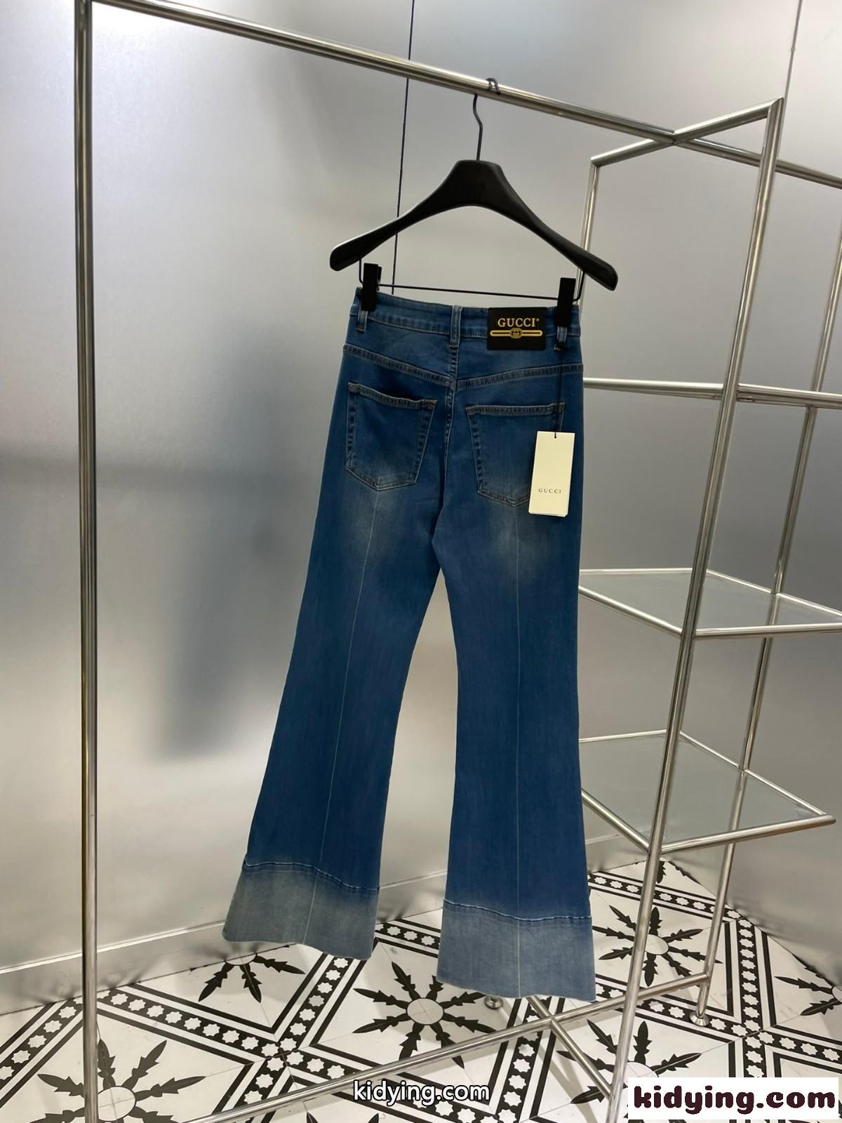 ヴィンテージ フレア デニムパンツ グッチ ジーンズ コピー レディース-1