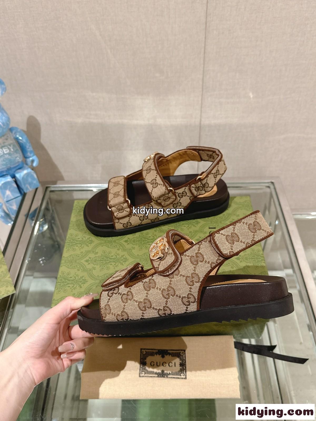 ダブルG付き ウィメンズ サンダル グッチ サンダル コピー 人気 ベージュ-1