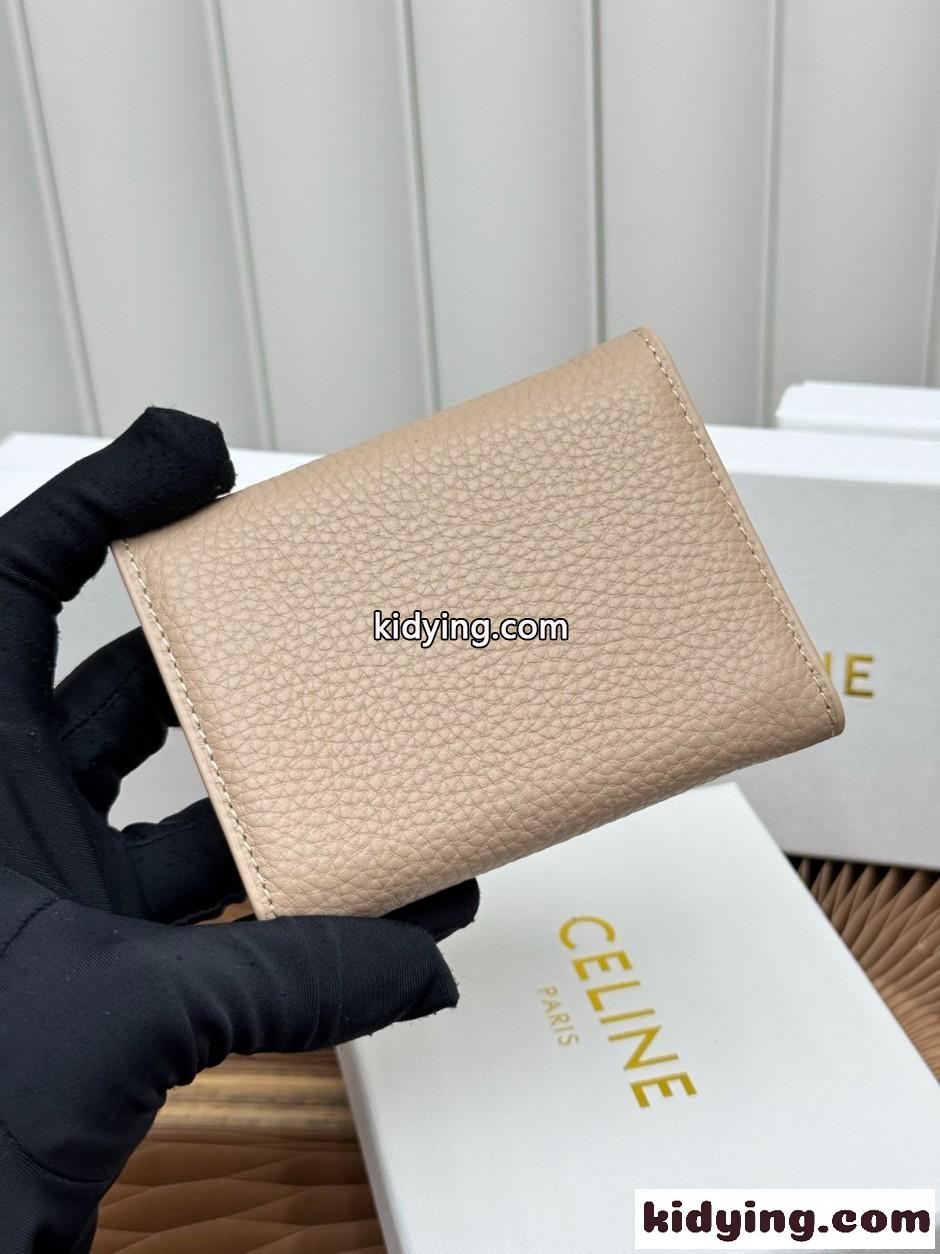 人気 おしゃれ 3つ折り財布 セリーヌ 財布 コピー ウォレット ベージュ-1