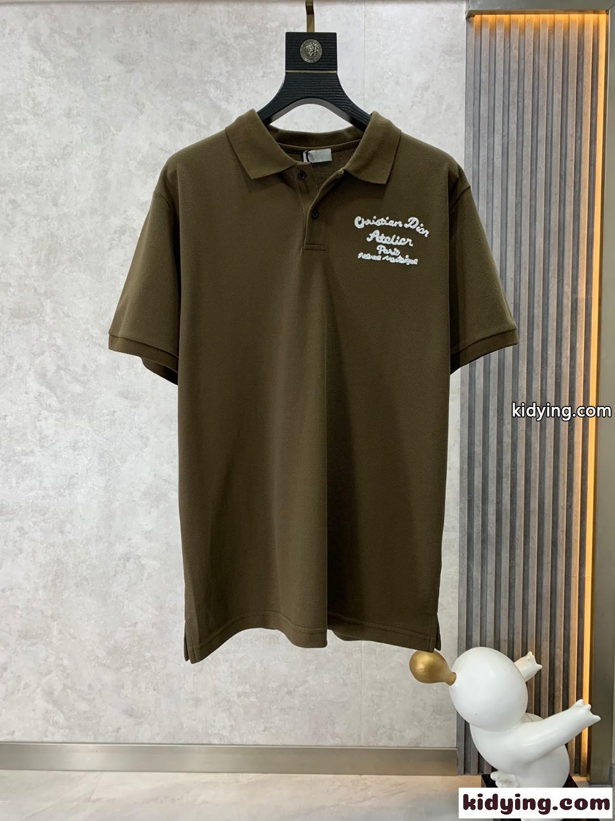 クリスチャン・ディオール Tシャツ コピー CHRISTIAN DIOR ATELIER コットンピケ メンズ ポロシャツ-1