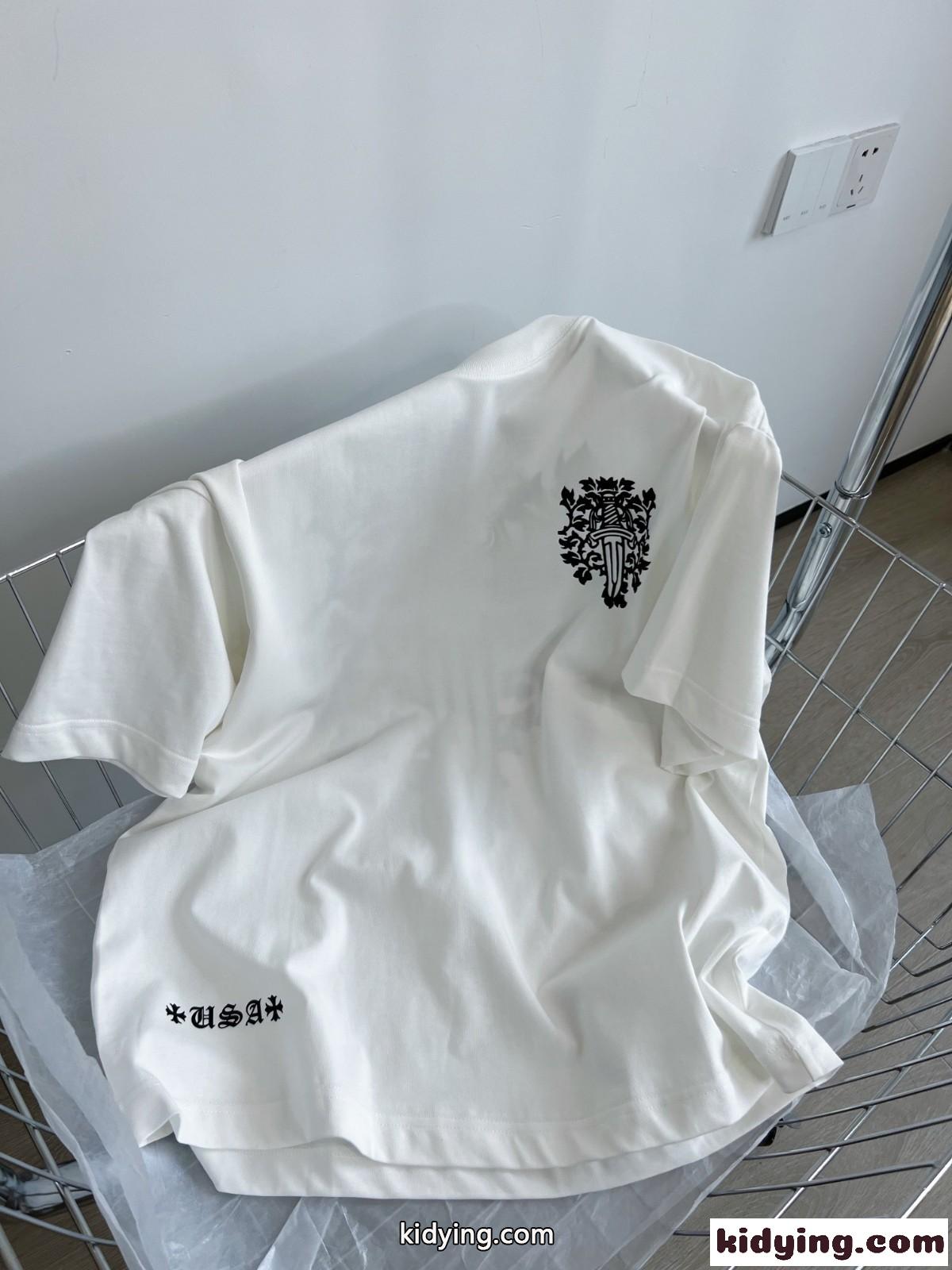 定番 人気 ビッグシルエット 体型カバー 3色あり ロゴ プリント クロムハーツ tシャツ コピー 春夏 トップス-2
