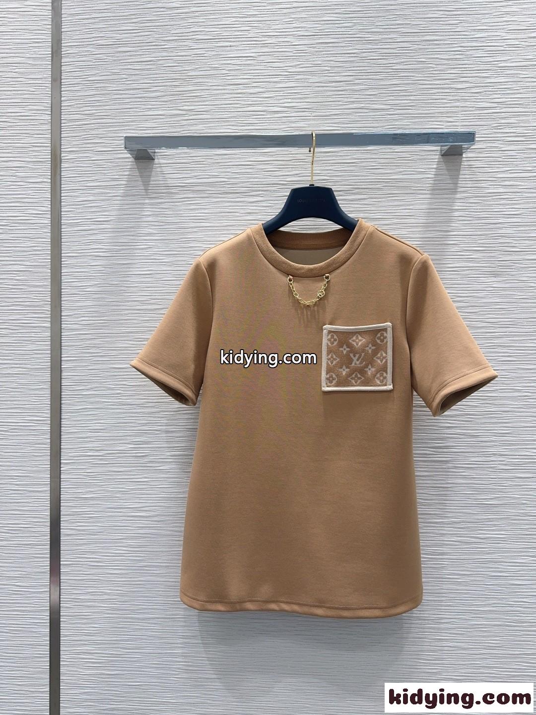 新作 モノグラム ポケットTシャツ ルイ・ヴィトン Tシャツ コピー キャメル-1