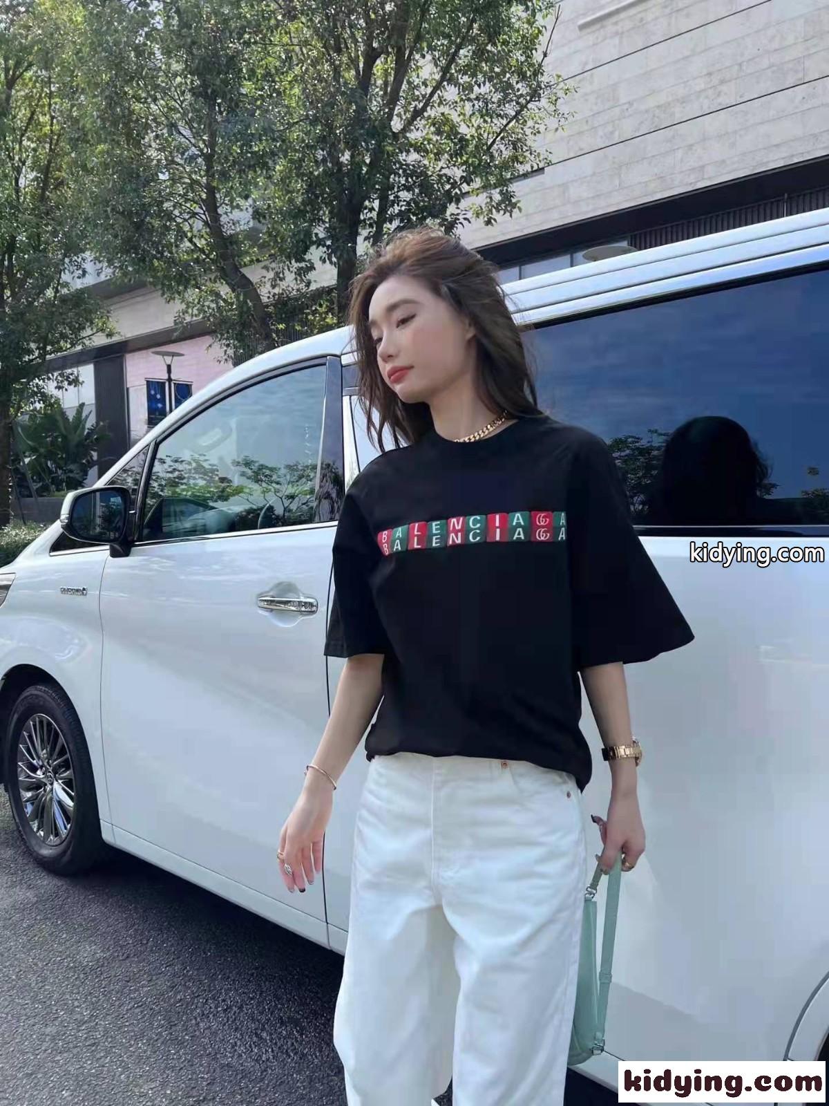 注目される プリント クールネック バレンシアガ Tシャツ コピー 半袖 カジュアル おしゃれ ブラック-2