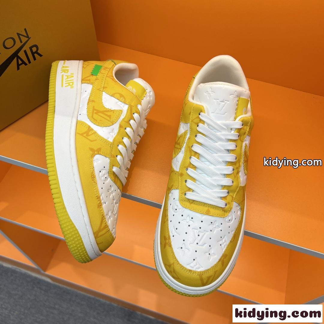 LV x OFF-WHITE x Nike オフホワイト スニーカー コピー レースアップ 目立つ 配色 人気 カジュアル メンズ-1