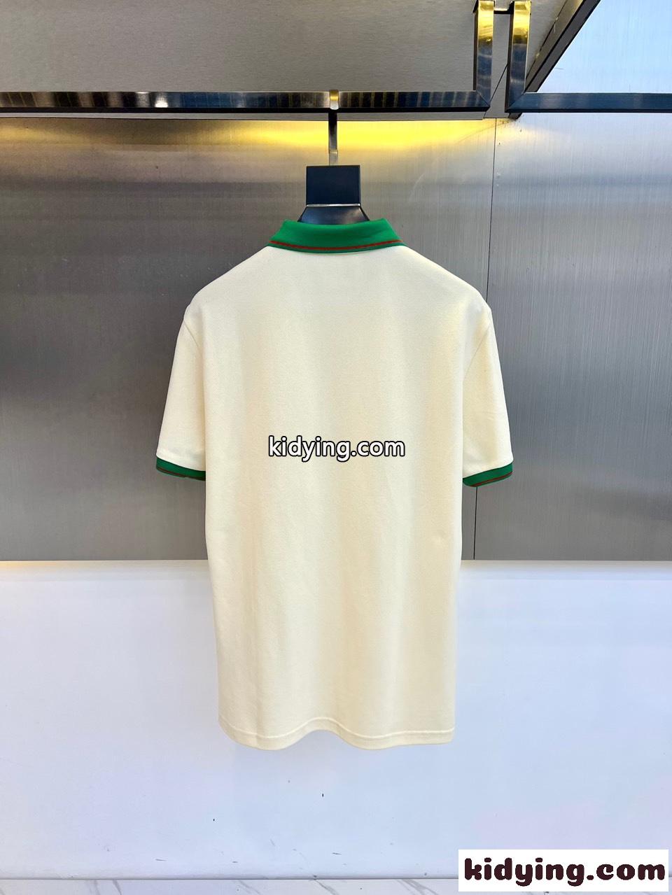 洗練された カジュアル コットンピケ ポロシャツ グッチ Tシャツ コピー ベージュ-4