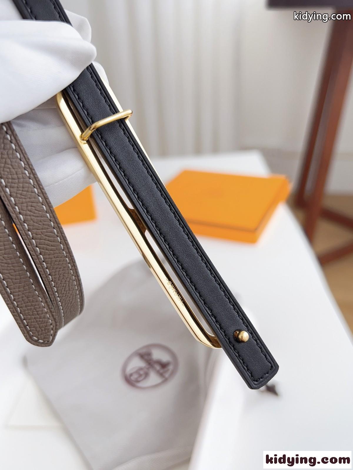 洗練された 合わせやすい レザーベルト エルメス ベルト コピー 13mm-2
