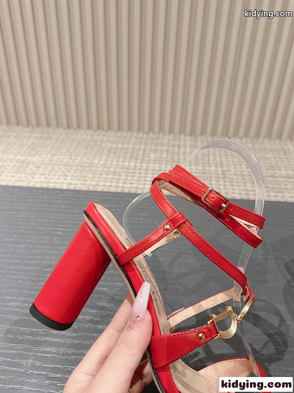 洗練された 9cm Cest Dior ヒールサンダル クリスチャン・ディオール サンダル コピー レッド-1