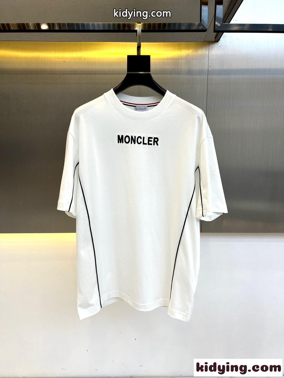 モンクレール 半袖Tシャツ コピー カジュアル ロゴ コットンtシャツ ホワイト-0