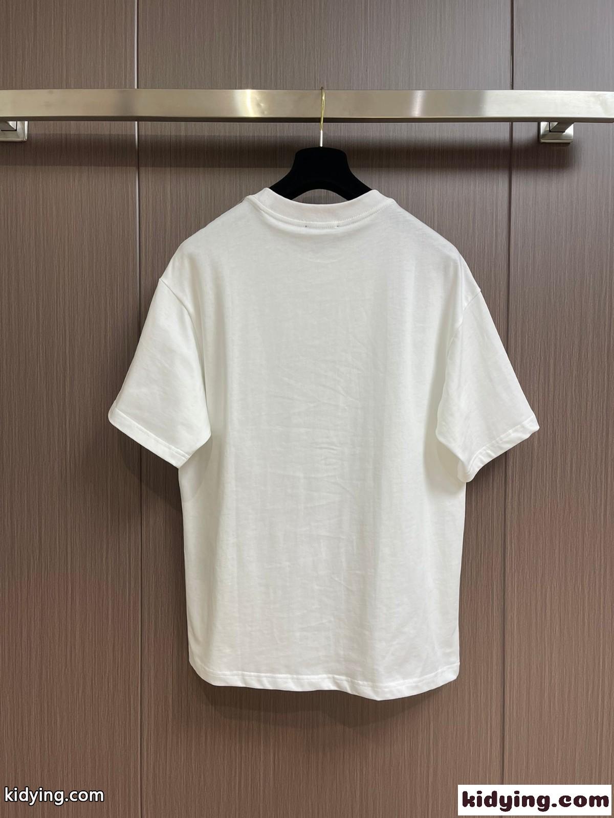 おしゃれ プリント コットン クルーネック 半袖Tシャツ バレンシアガ Tシャツ コピー-1