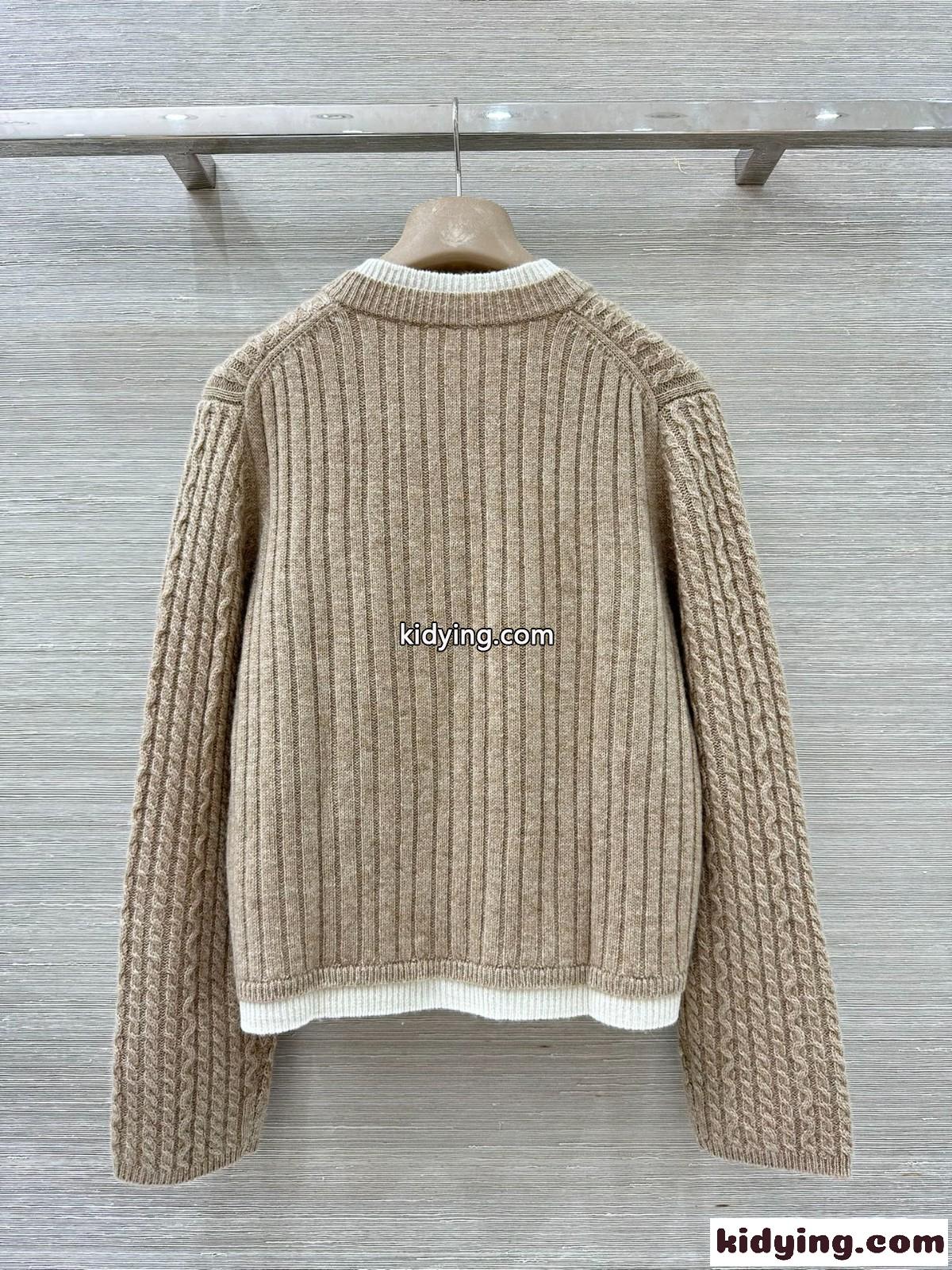 レイヤード風 カシミヤ ケーブル編み カーディガン ラルフローレン ニット 偽物 ベージュ-4