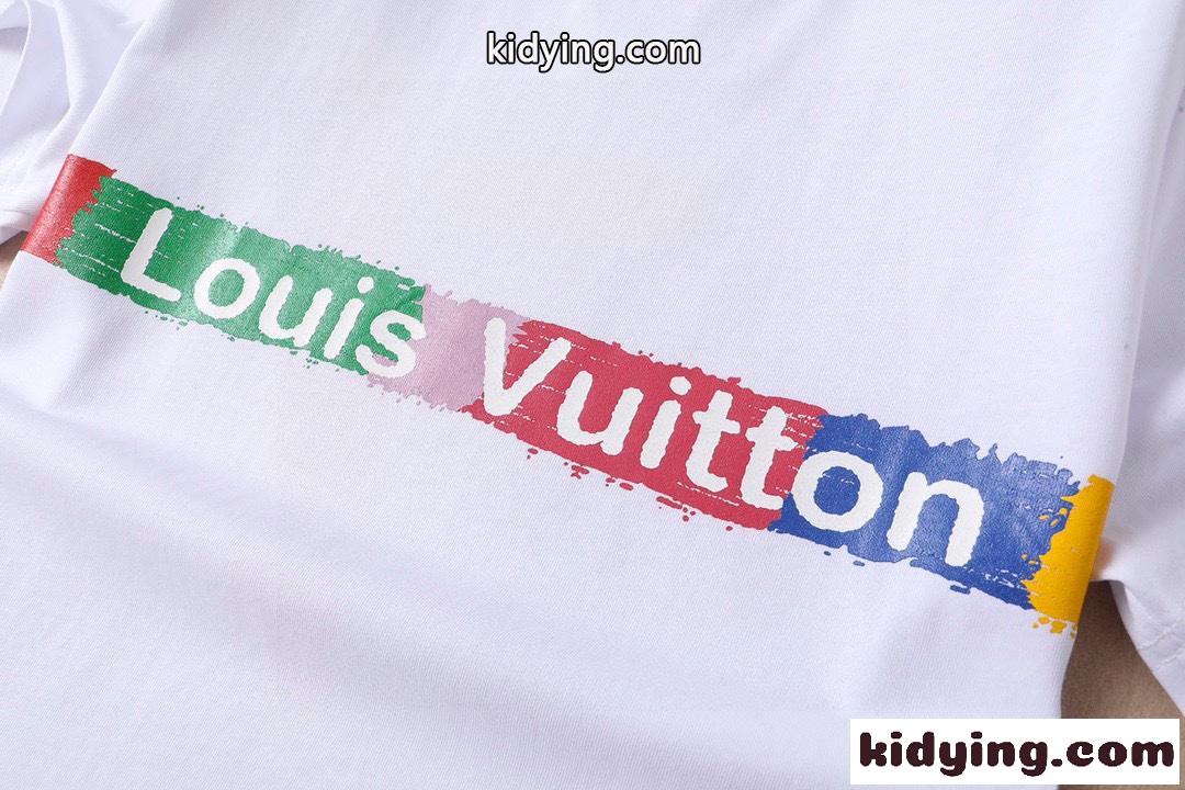 スタイリッシュ 目を引く ロゴ プリント ルイ・ヴィトン tシャツ コピー コットン 快適 トップス-4