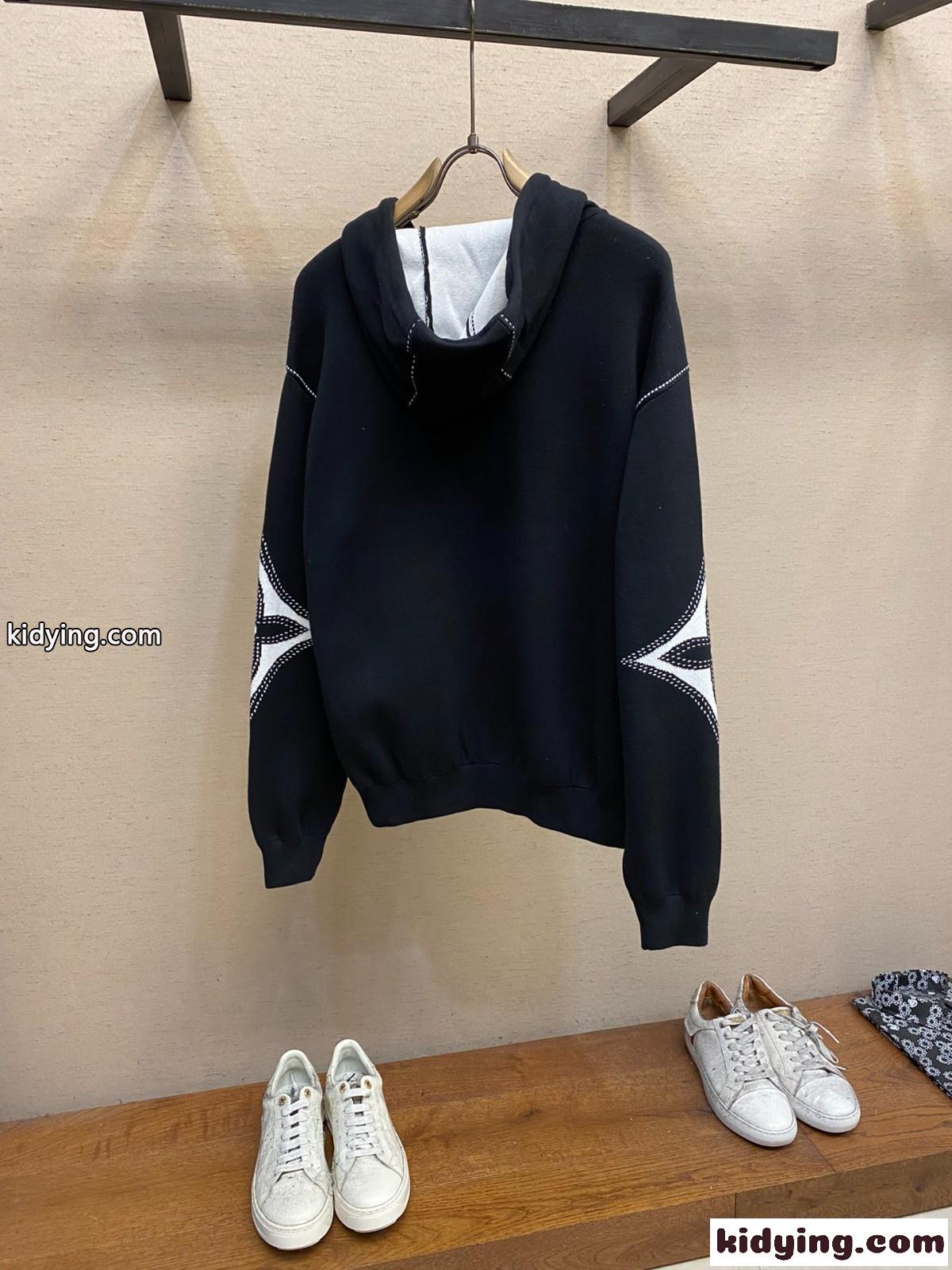 グラフィックインターシャジップコットンフーディ ルイヴィトン ジャケット コピー-0