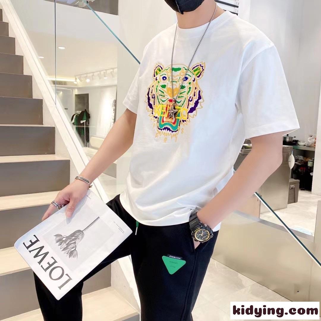 人気 カジュアル タイガー 刺繍入り コットン 快適 ケンゾー tシャツ メンズ コピー レディース 半袖 合わせやすい-3