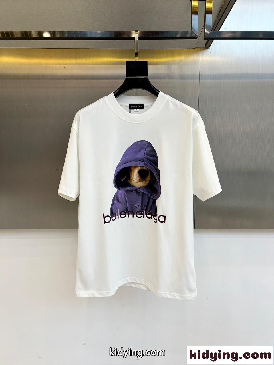 定番 ロゴプリント クルーネック 半袖Tシャツ バレンシアガ Tシャツ 偽物 ホワイト-0