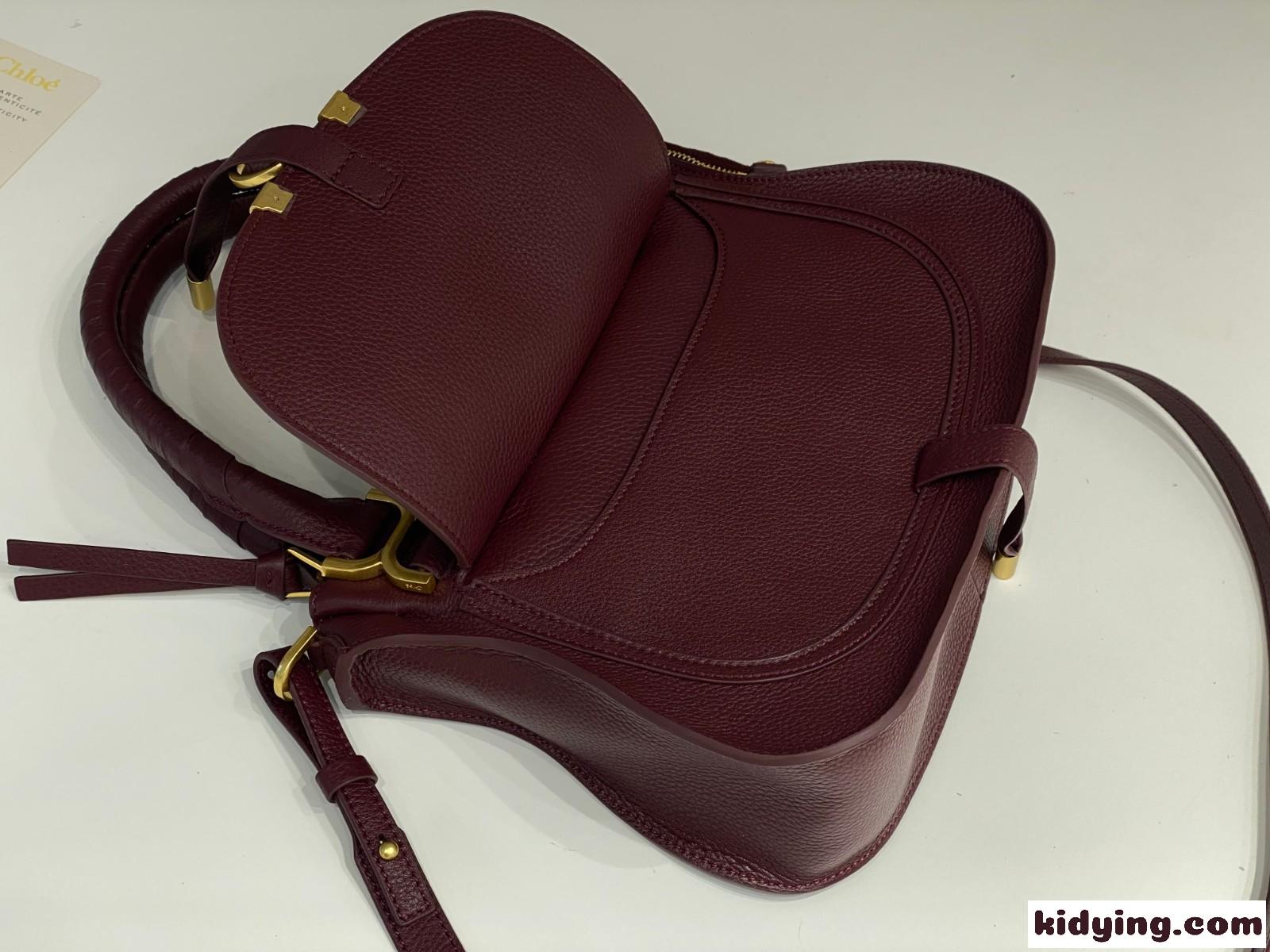 MARCIE スモール ダブルキャリーバッグ クロエ バッグ スーパーコピー ワイン-1