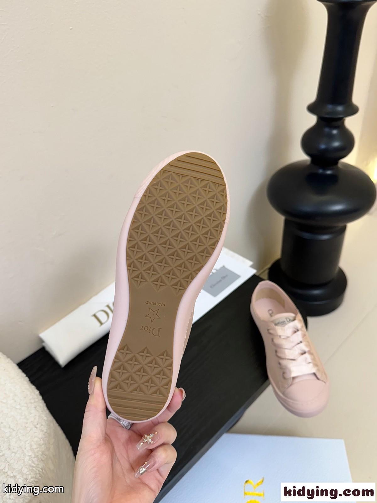 Dioriviera Dior Lucky スニーカー ディオール スーパーコピー サテン ピンク-4