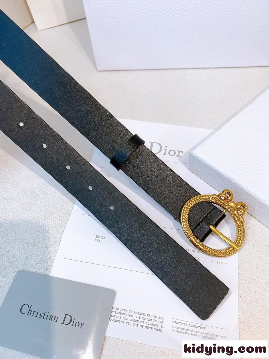クリスチャン・ディオール Dior Médaillon ベルト コピー 30mm ブラック-4