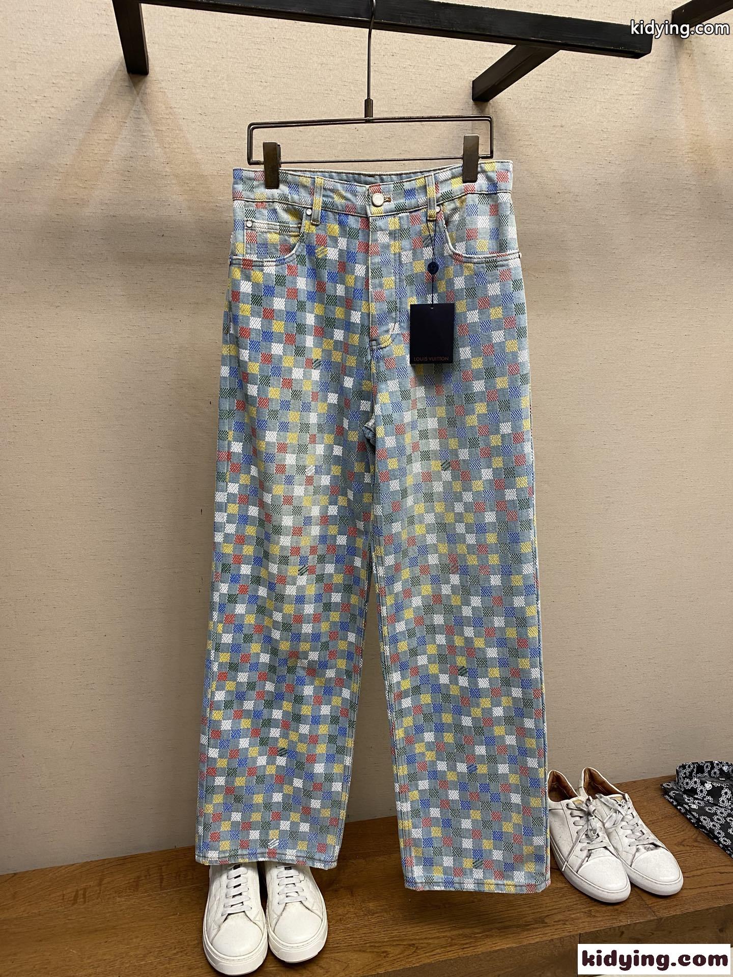 ダミエデニム ワイドレッグパンツ ルイ・ヴィトン ジーンズ コピー メンズ-2