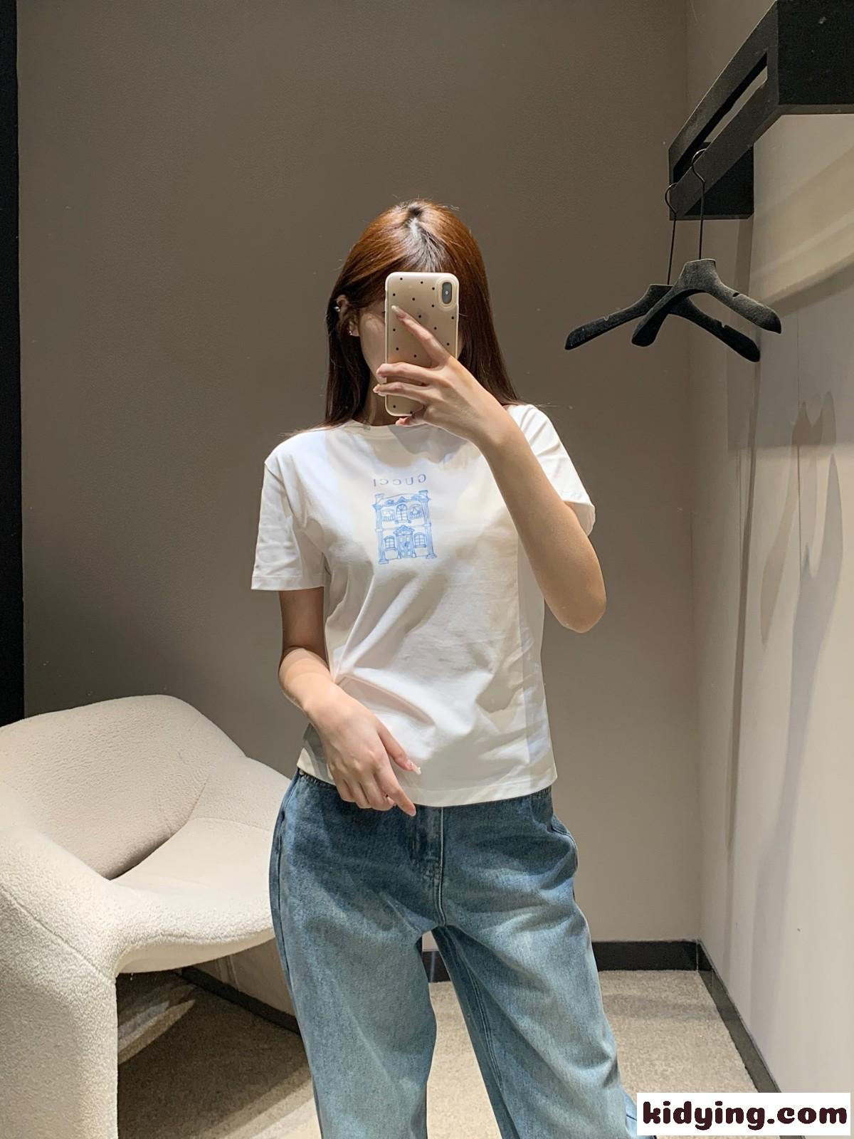 定番 カジュアル 可愛い プリント 半袖Tシャツ グッチ Tシャツ コピー コットン-0