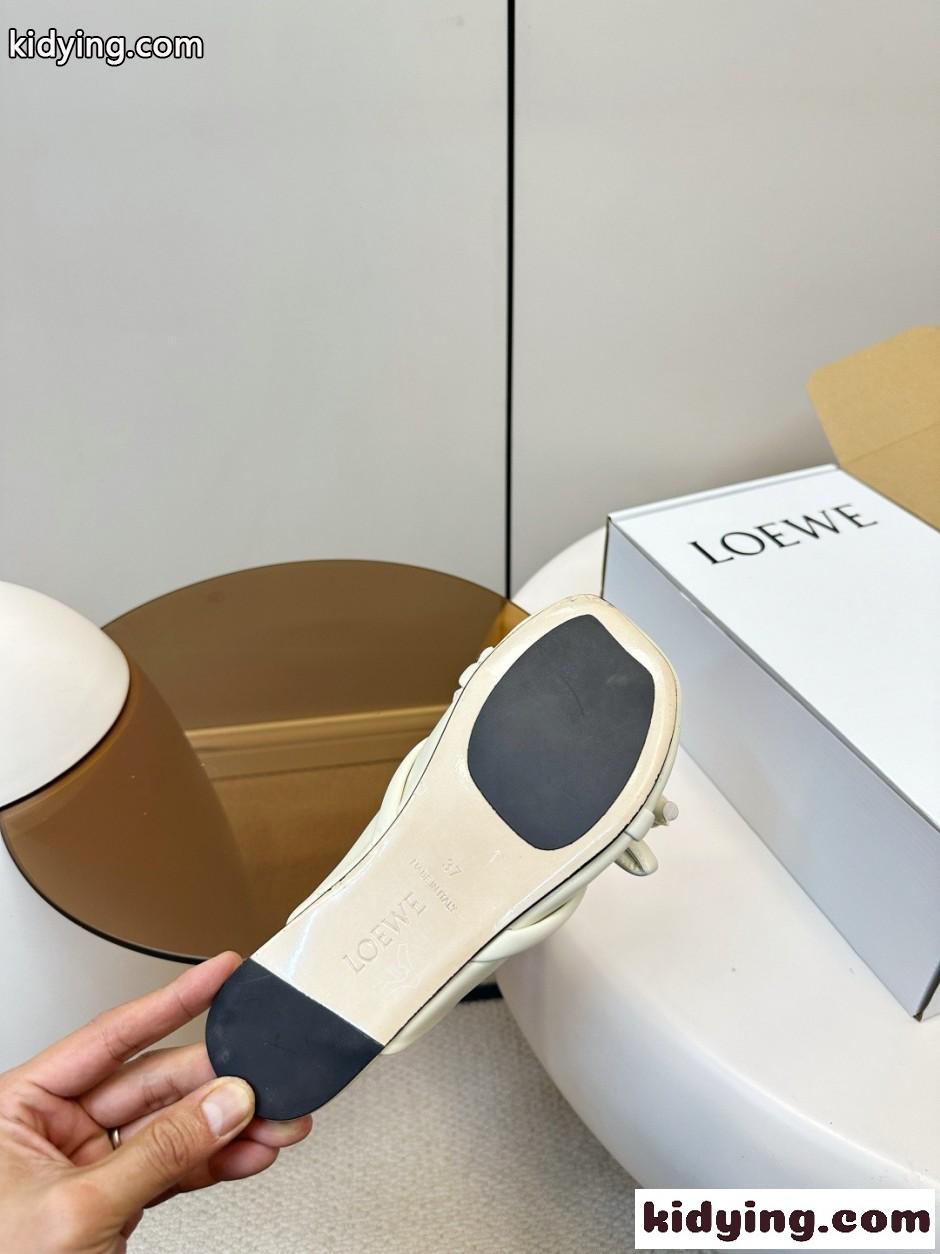 人気 ロエベ フラメンコ ノット ミュール スーパーコピー アイボリー-3