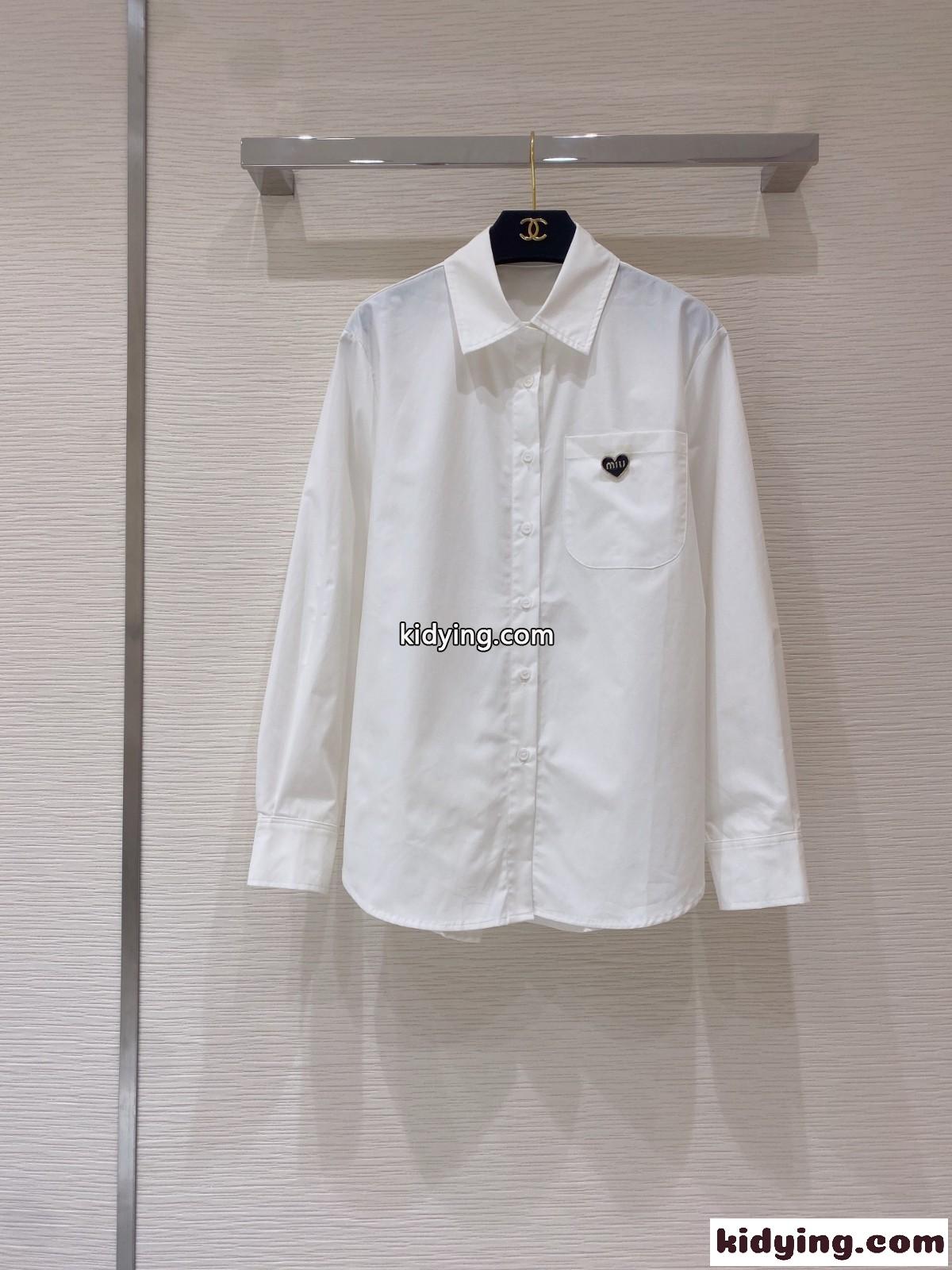 シンプル カジュアル おしゃれ ミュウミュウ シャツ コピー 定番 合わせやすい レディース 長袖 快適 人気 ホワイト-1