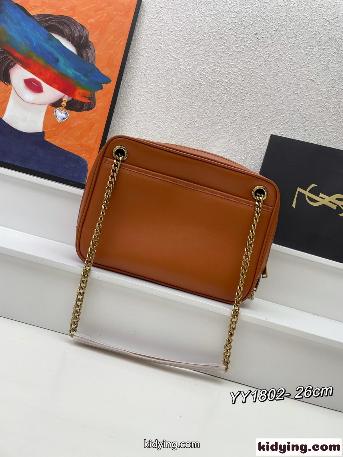人気 お洒落 ニキ カメラバッグ イヴ・サンローラン バッグ コピー チェーン ショルダーバッグ ブラウン-2