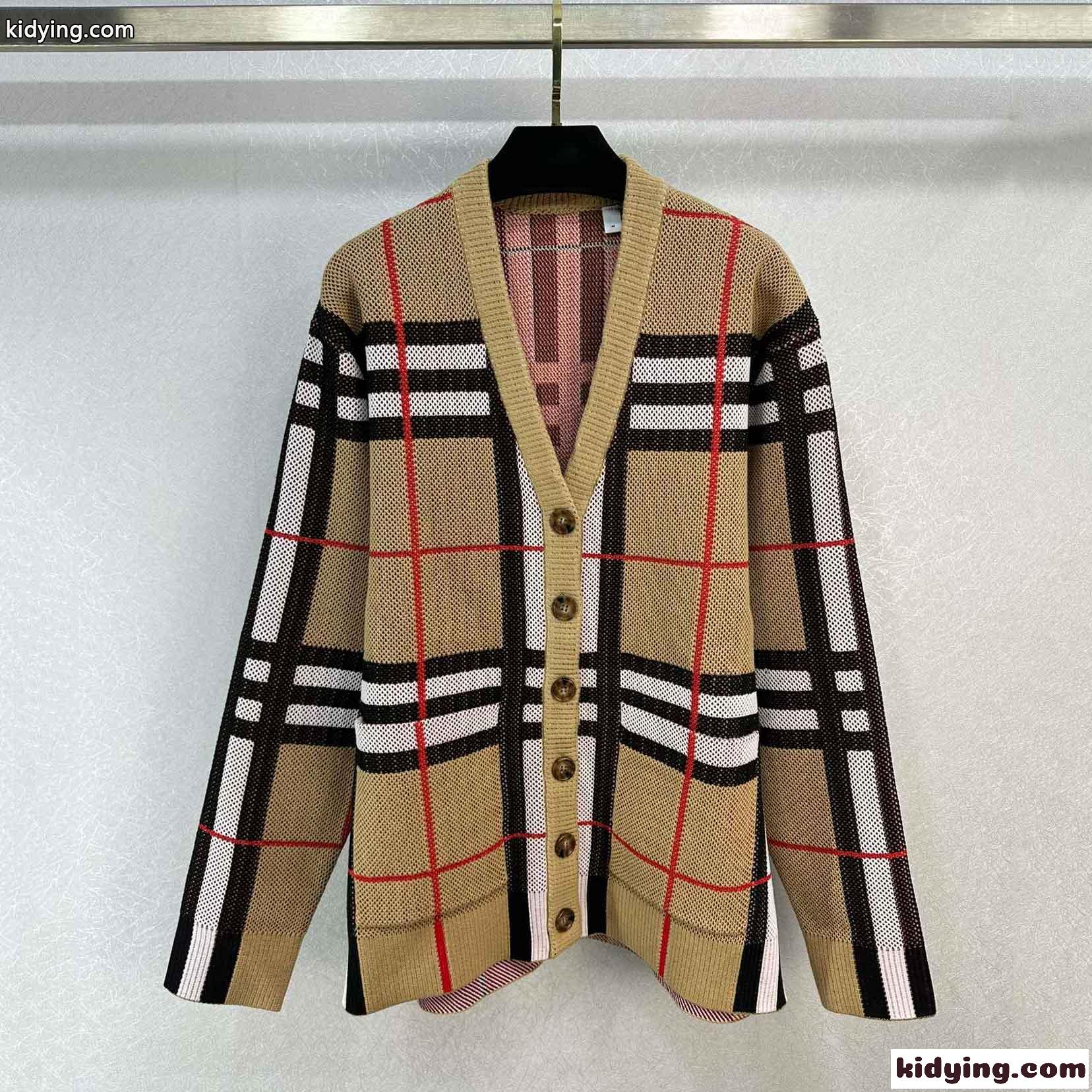 定番 おしゃれ チェック オーバーサイズカーディガン バーバリー ニット コピー-0