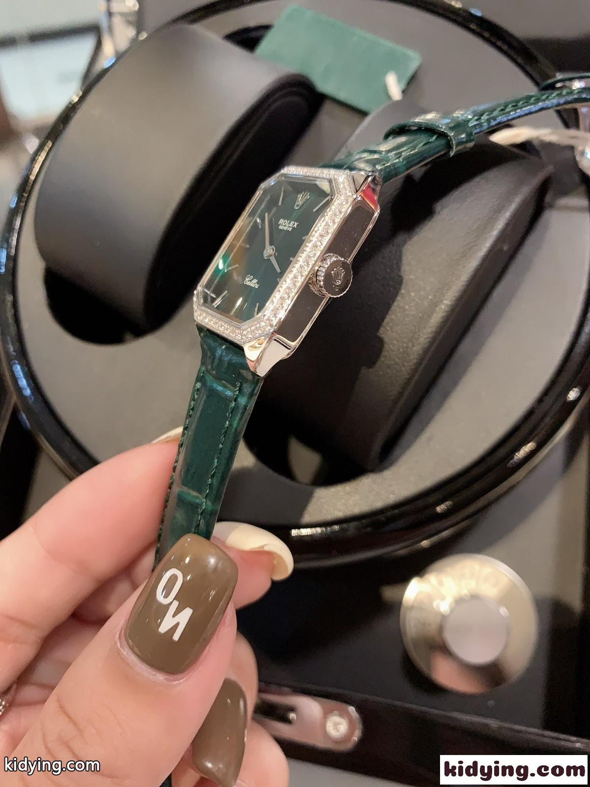 フェミニン エレガント スクエア レザー 時計 ロレックス 腕時計 コピー レディース クラシカル 長方形 ウォッチ-0
