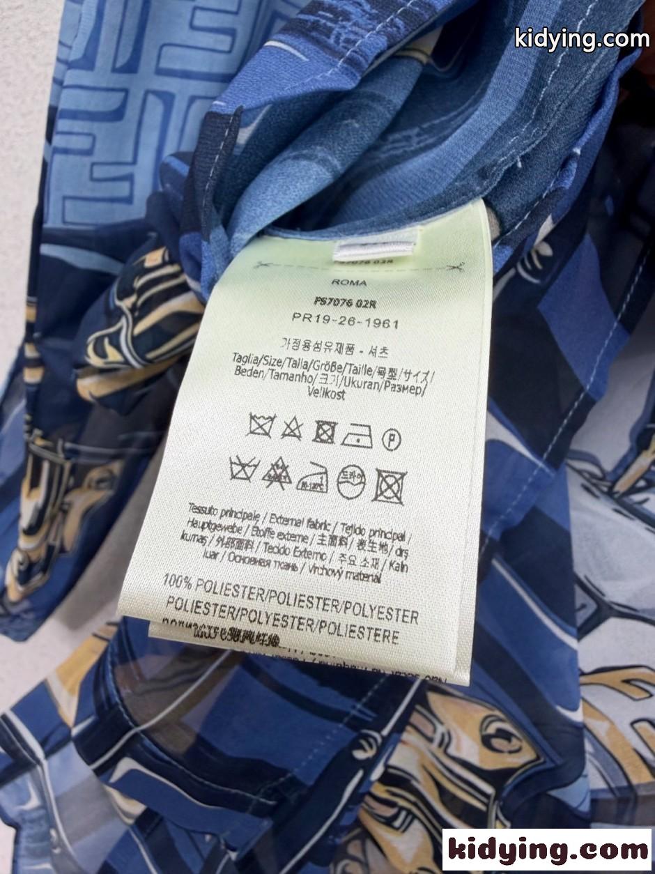 洗練された エレガント プリントシャツ フェンディ シャツ 偽物-3