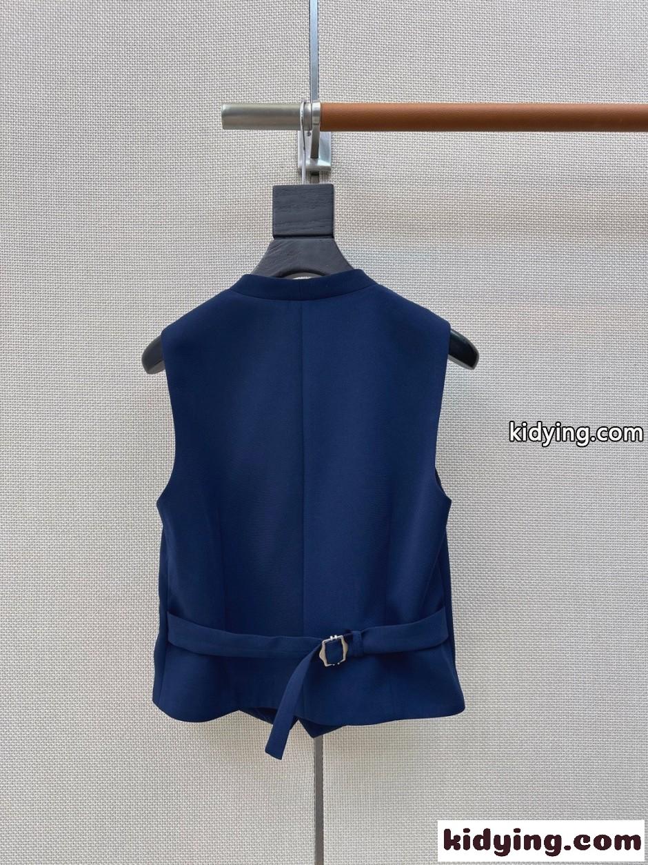上品 洗練された Vネックジレスーツ ラルフローレン ジャケット 偽物 ネイビー-3