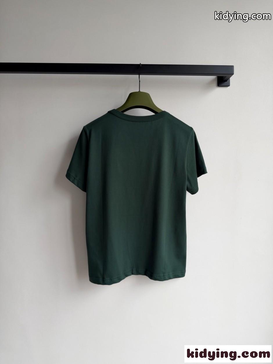 シンプル ホースビット 半袖Tシャツ グッチ Tシャツ コピー コットン グリーン-1