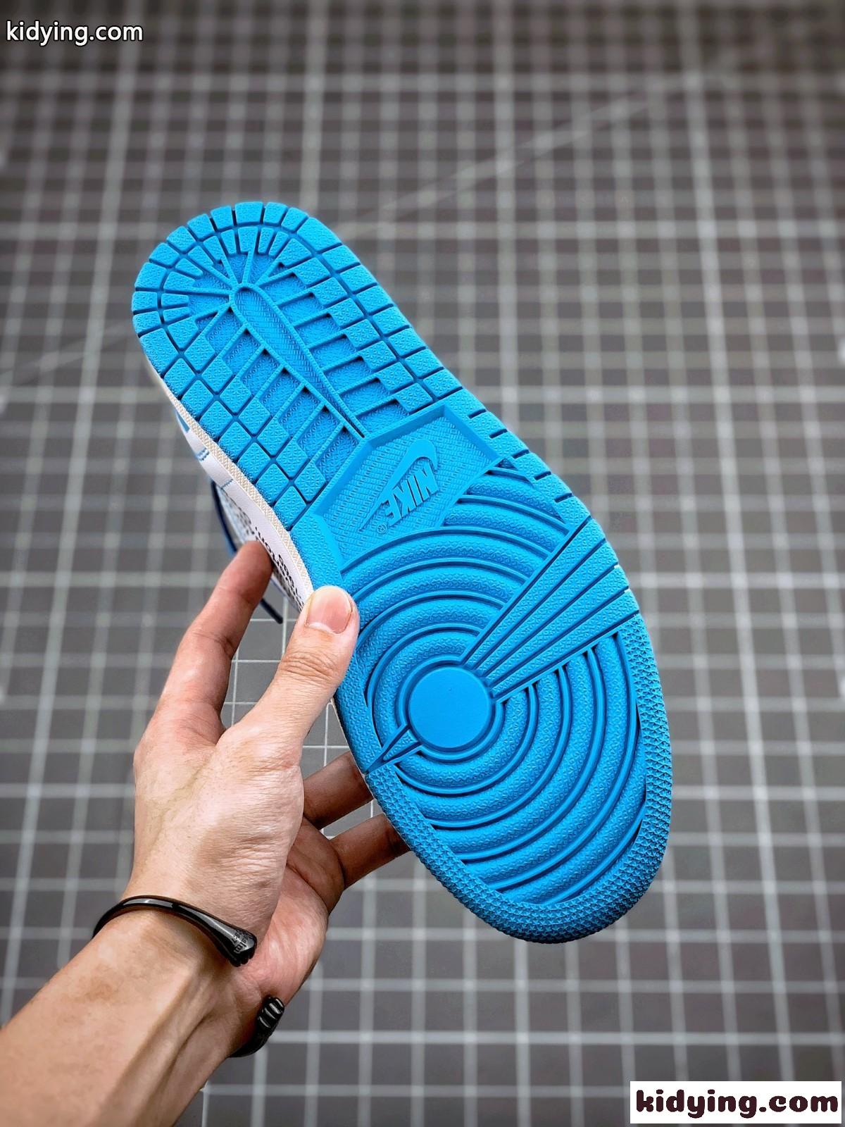 OFF-WHITE X AJ1 ハイカット ブルー おしゃれ 人気 高品質 オフホワイト スニーカー コピー メンズ カジュアル-4