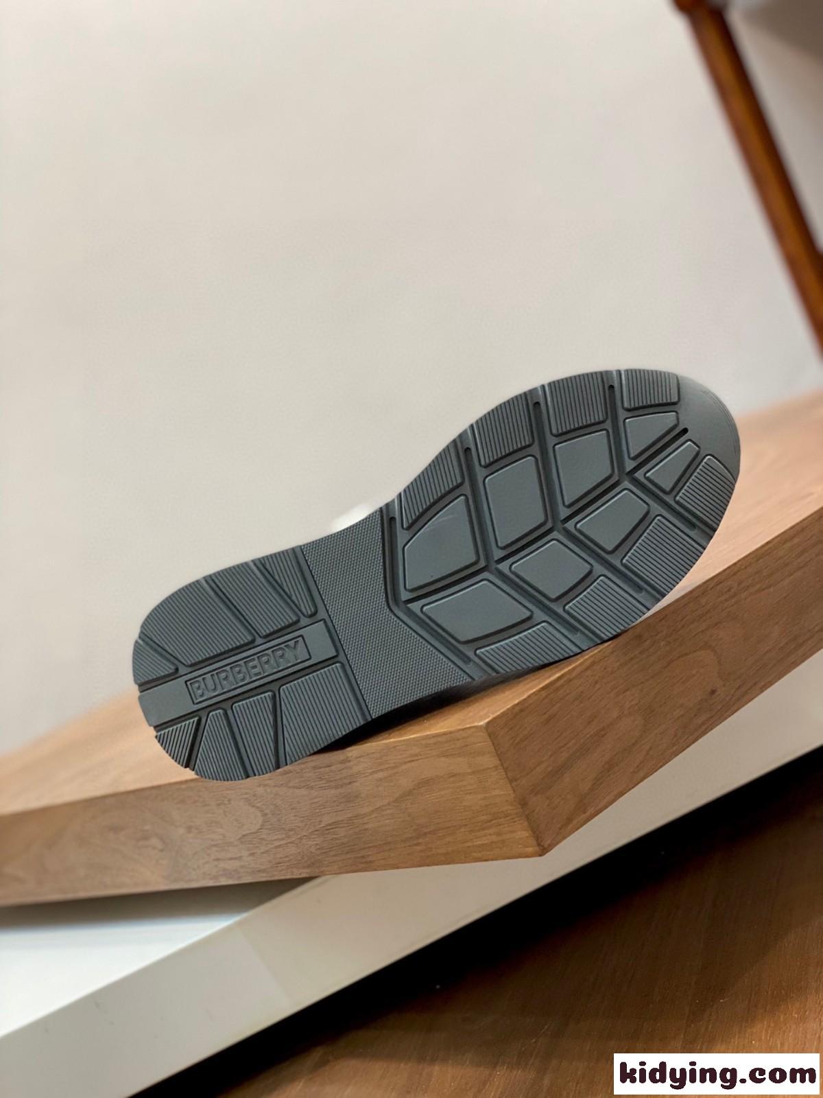 バーバリー スニーカー コピー メンズ Burberry ロゴ スエード＆メッシュ スニーカー-4
