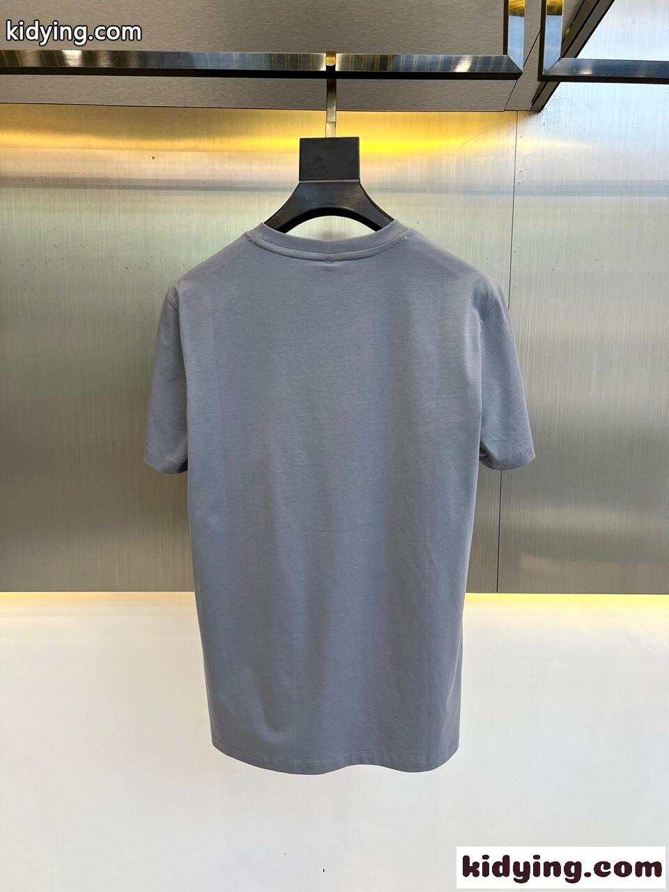 定番 合わせやすい クルーネック エルメネジルド・ゼニア Tシャツ コピー 半袖Tシャツ グレー-4