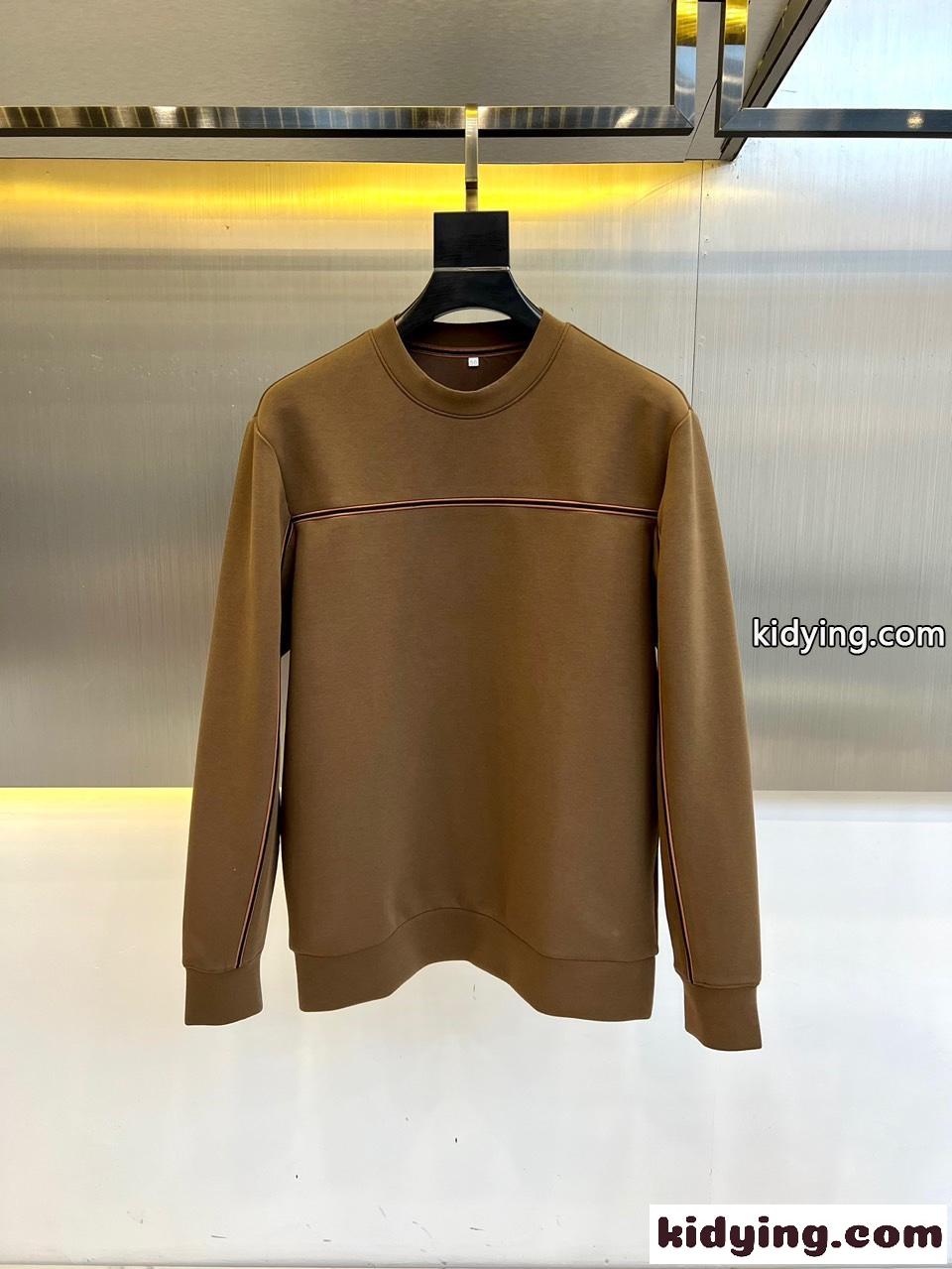 シンプル エルメネジルド・ゼニア Tシャツ コピー クルーネック スウェットシャツ ブラウン-0