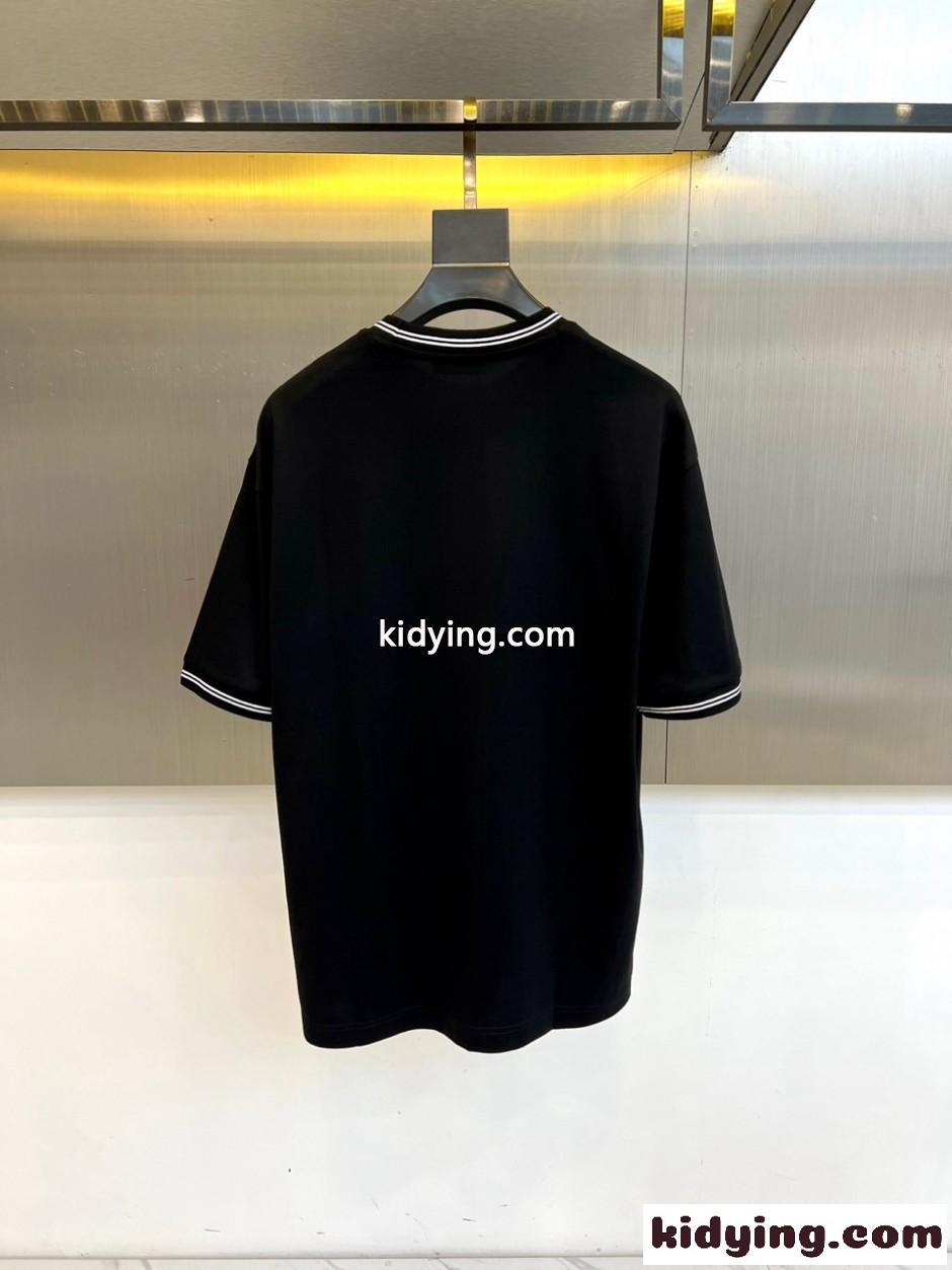 カジュアル ポケットTシャツ プラダ Tシャツ 偽物 クルーネック ブラック-3