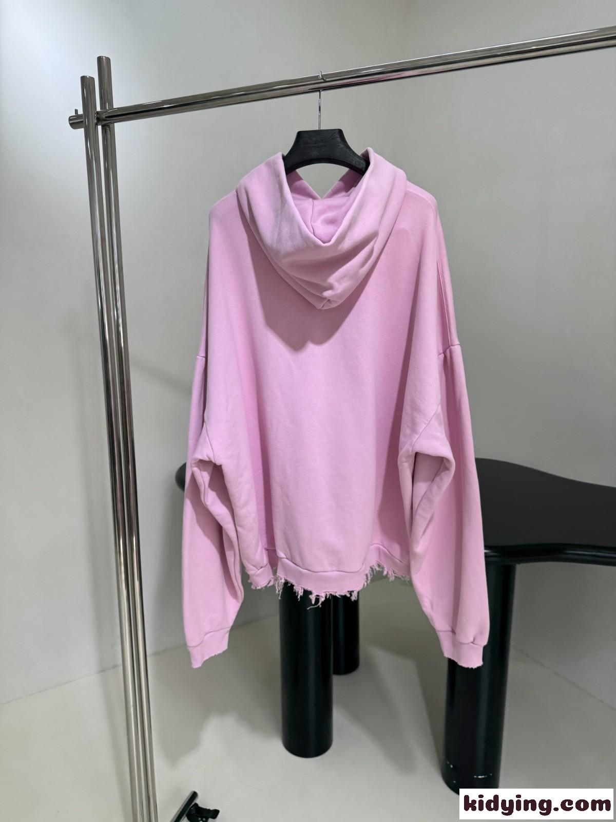 ユニセックス オーバーサイズ フーディー バレンシアガ パーカー コピー ピンク-0