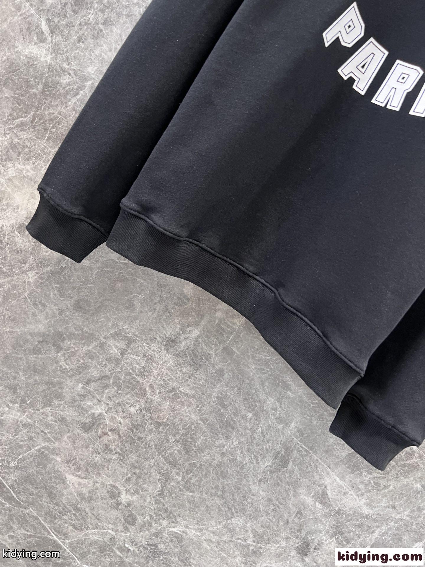 シンプル ロゴプリント セリーヌ Tシャツ コピー コットン スウェットシャツ ブラック-4
