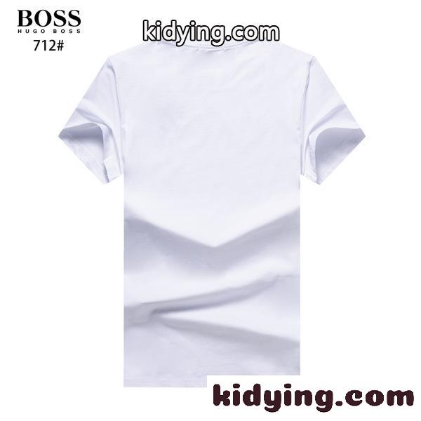 カジュアル ヒューゴ・ボス tシャツ コピー 半袖 トップス シンプル ロゴ 着心地いい クルーネック ホワイト ブラック-4