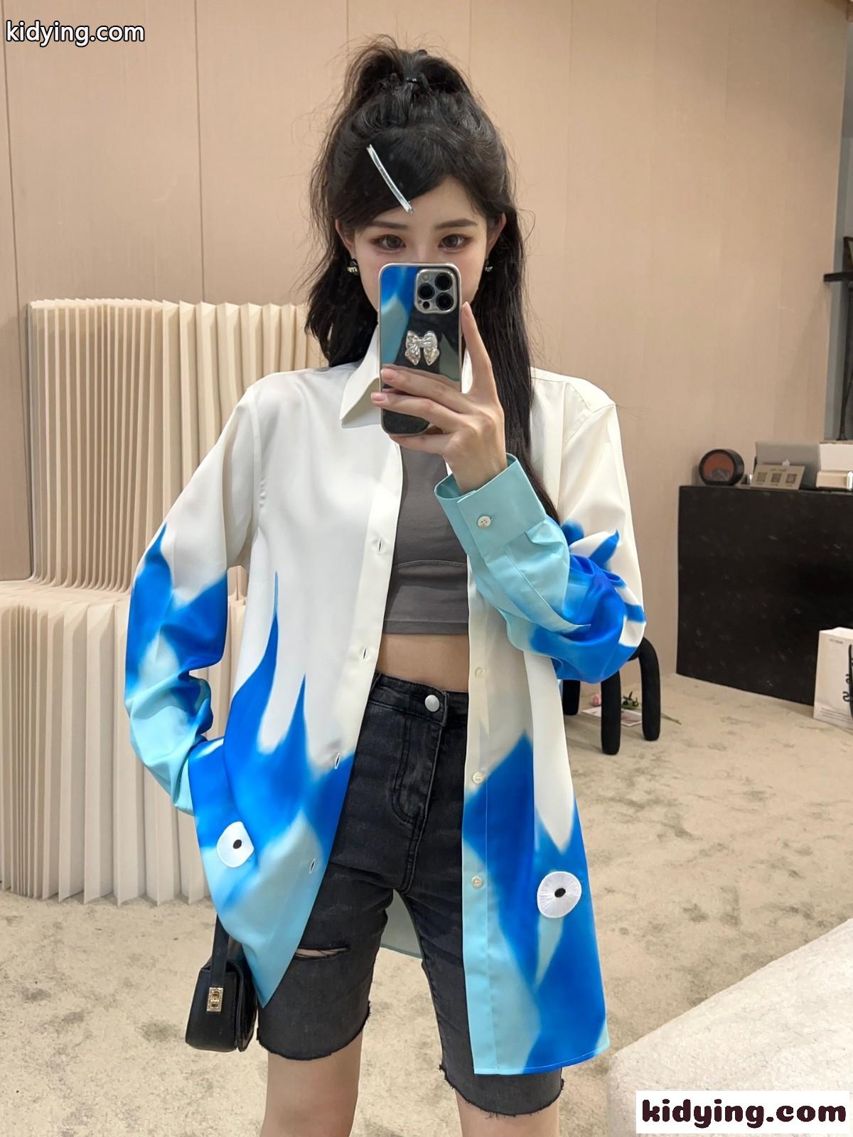 LOEWE x ハウルの動く城&カルシファー シルクシャツ ロエベ シャツ コピー ユニセックス-4