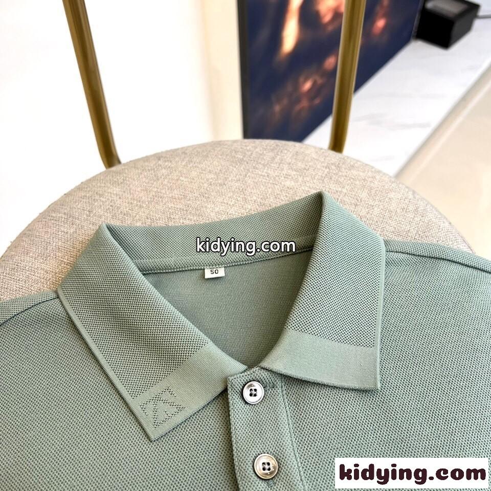 上品 カジュアル エルメネジルド・ゼニア 半袖Tシャツ コピー コットンピケ ポロシャツ ライトブルー-2