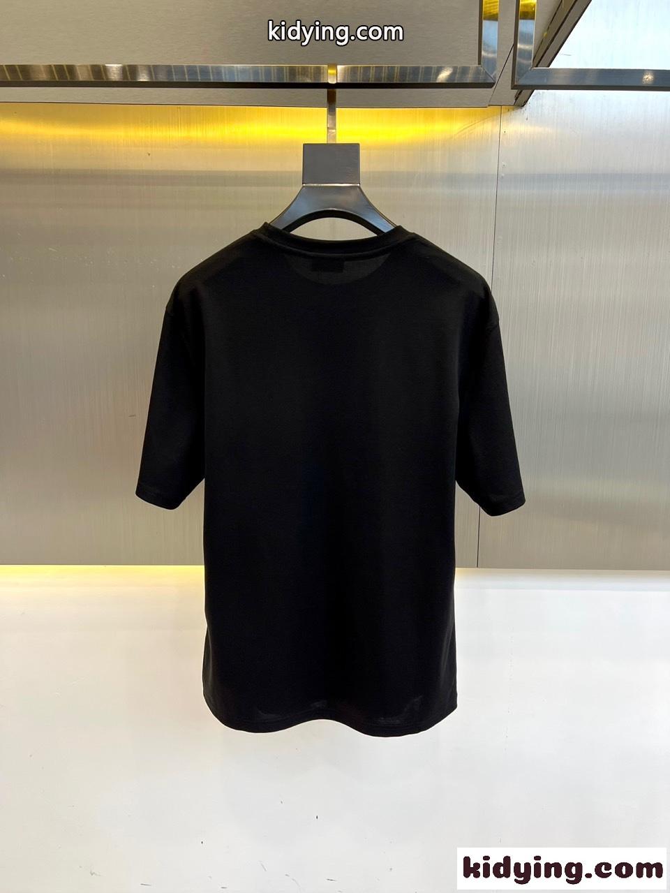 シンプル ロゴ 半袖Tシャツ ケンゾー Tシャツ コピー クルーネック ブラック-3