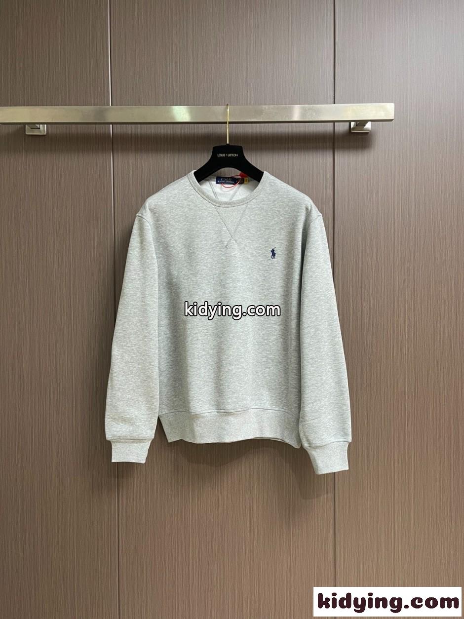 カジュアル コットン 裏起毛 スウェットシャツ ラルフローレン Tシャツ 偽物 グレー-0