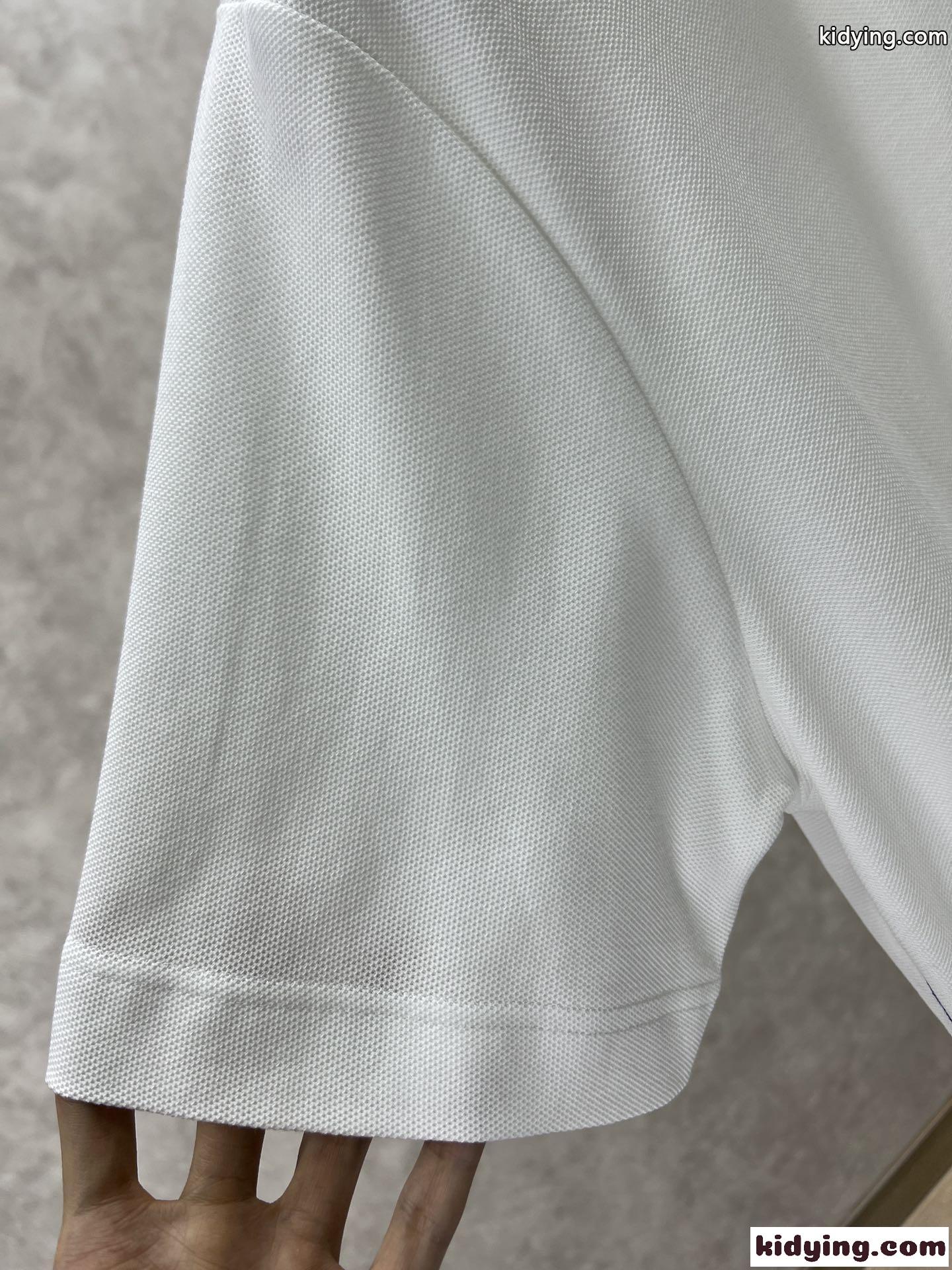 シンプル 刺繍入り コットンピケ ポロシャツ バーバリー 半袖Tシャツ コピー ホワイト-2