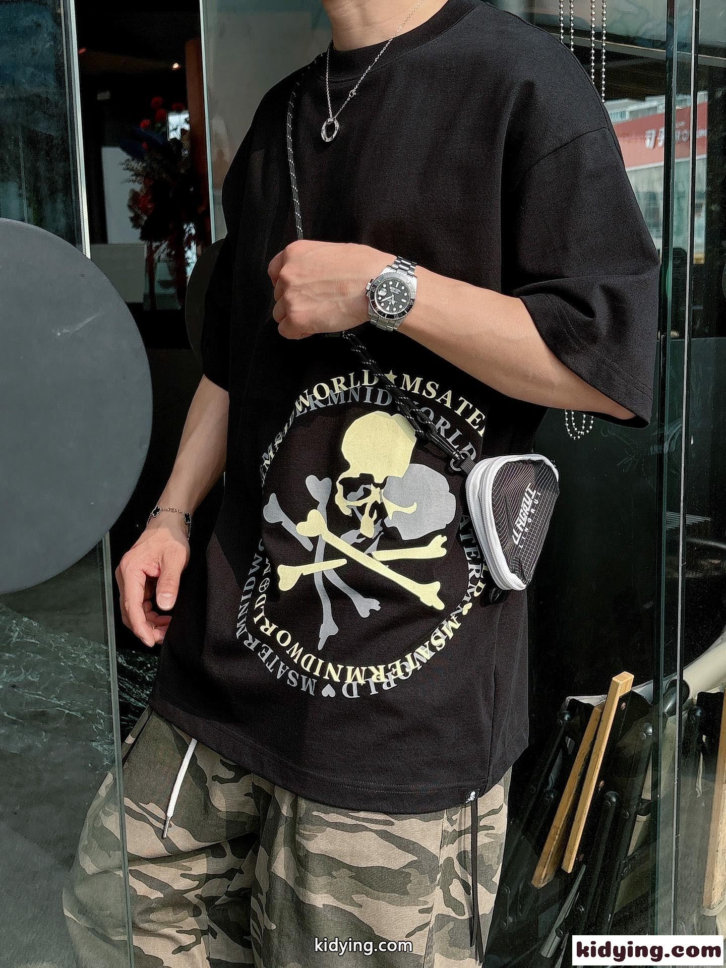 オーバーサイズ コットン マスターマインド・ジャパン Tシャツ コピー 半袖Tシャツ ブラック-4