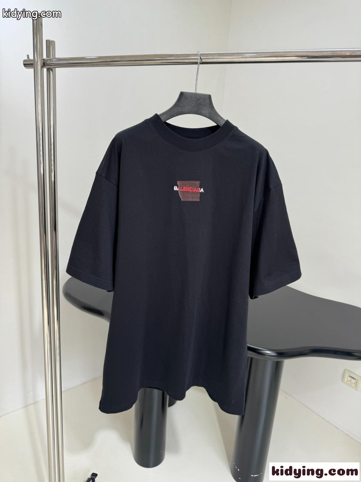 ユニセックス バレンシアガ TAPED BALENCIAGA BACK Tシャツ コピー ブラック-0