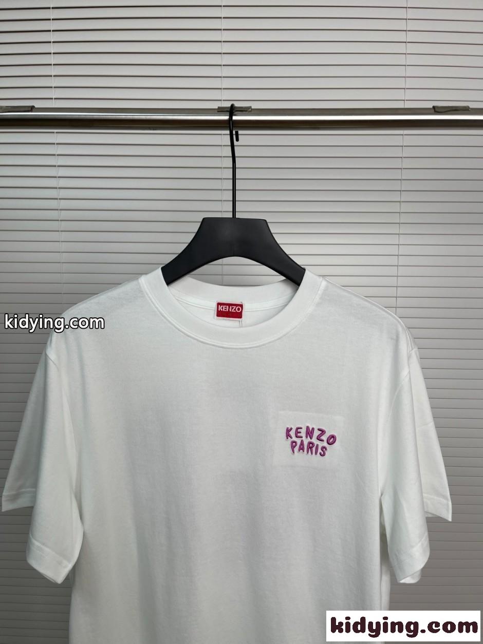 KENZO Boke Heart 半袖Tシャツ コットン ケンゾー Tシャツ コピー ホワイト-2